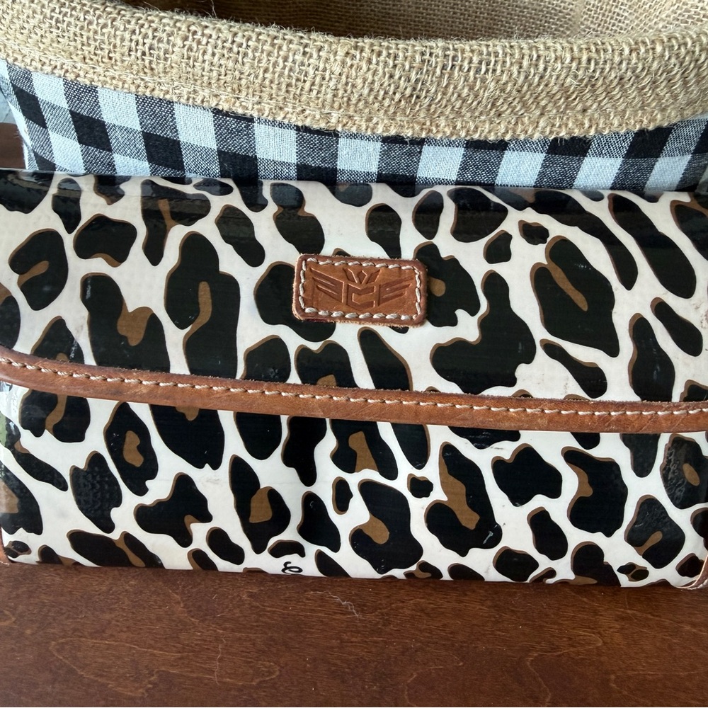 Consuela Teal and Leopard Print Wallet